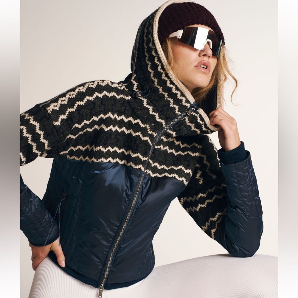 Free People FP Movement Just Lodgin’ Hooded Sweater Puffer Jacket